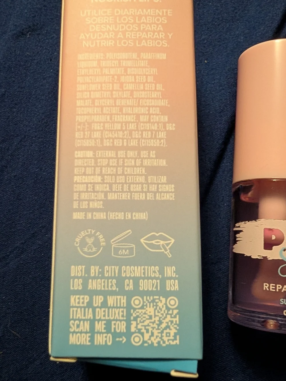 Italia Deluxe P.H.A.T. Repairing Oil Lip Serum - Nourish Lips - Hyaluronic Acid